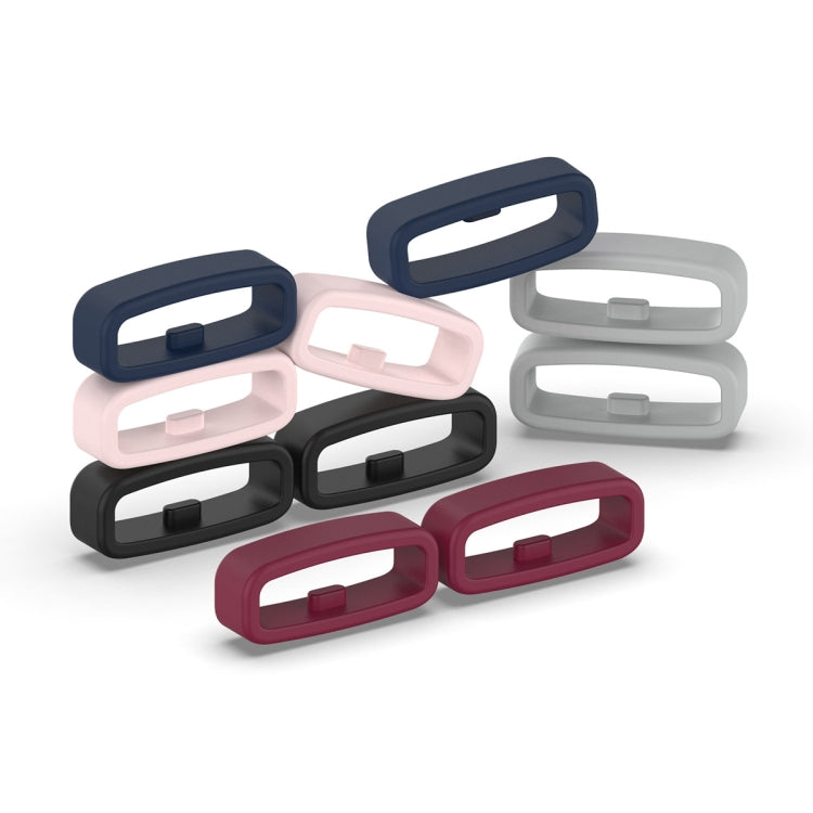 20mm 10pcs Universal Watch Band Fixed Silicone Ring Safety Buckle(Wine Red) -  by PMC Jewellery | Online Shopping South Africa | PMC Jewellery