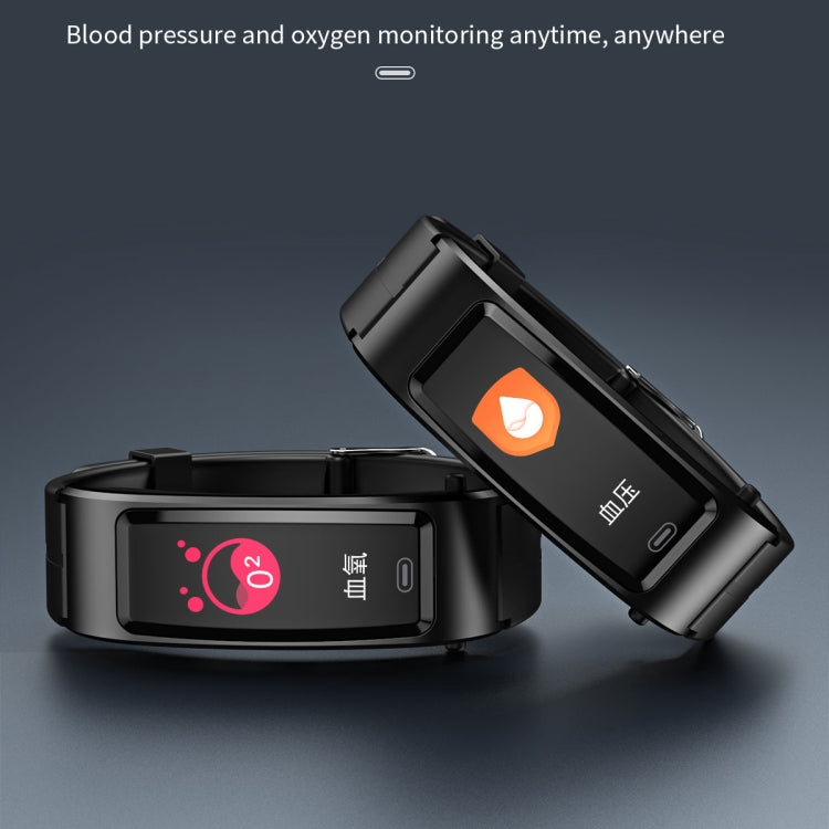 B7 Bluetooth Earphone Smart Bracelet, Support Sleep Monitoring / Blood Oxygen Monitoring / Heart Rate Monitoring(Black + Black Silicone Strap) -  by PMC Jewellery | Online Shopping South Africa | PMC Jewellery