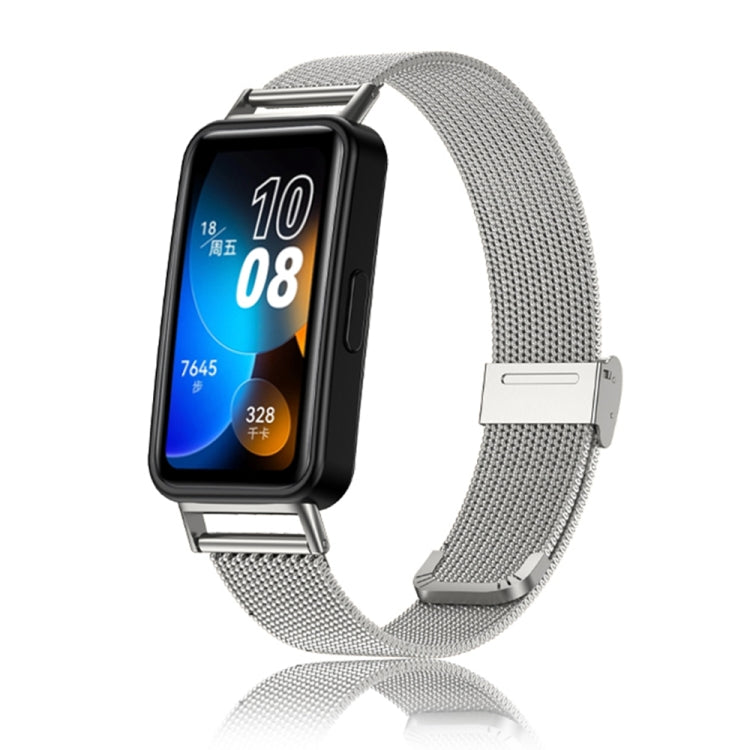 For Huawei Band 8 16mm Milan Stainless Steel Metal Mesh Watch Band(Silver) - Watch Bands by PMC Jewellery | Online Shopping South Africa | PMC Jewellery