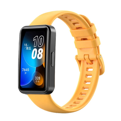 For Huawei Band 8 16mm Solid Color Silicone Replacement Watch Band(Yellow) -  by PMC Jewellery | Online Shopping South Africa | PMC Jewellery