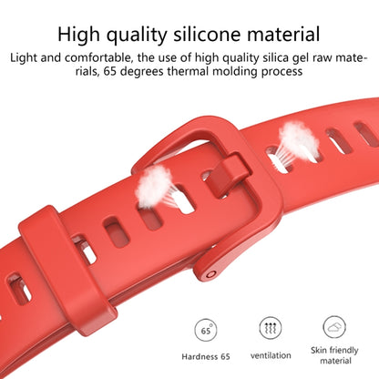 For Huawei Band 8 16mm Solid Color Silicone Replacement Watch Band(Red) - Watch Bands by PMC Jewellery | Online Shopping South Africa | PMC Jewellery