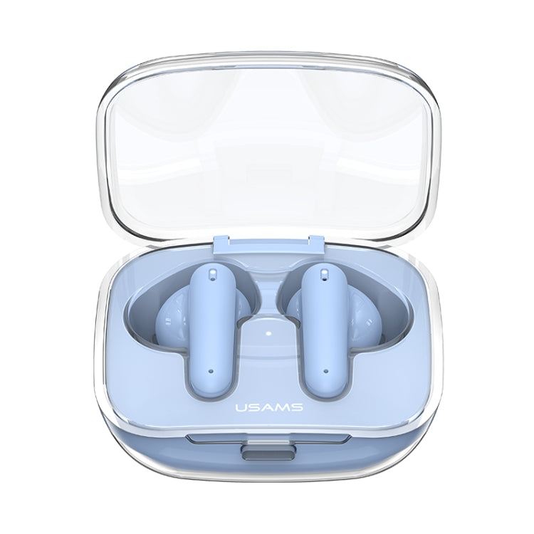USAMS BE16 Ice Tray Series Transparent TWS In-Ear Wireless Bluetooth Earphone(Blue) - TWS Earphone by USAMS | Online Shopping South Africa | PMC Jewellery