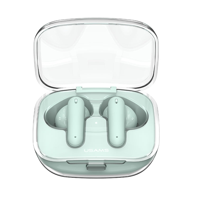 USAMS BE16 Ice Tray Series Transparent TWS In-Ear Wireless Bluetooth Earphone(Green) - TWS Earphone by USAMS | Online Shopping South Africa | PMC Jewellery