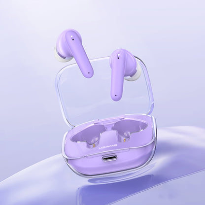 USAMS BE16 Ice Tray Series Transparent TWS In-Ear Wireless Bluetooth Earphone(Blue) - TWS Earphone by USAMS | Online Shopping South Africa | PMC Jewellery