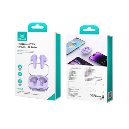 USAMS BE16 Ice Tray Series Transparent TWS In-Ear Wireless Bluetooth Earphone(White) - TWS Earphone by USAMS | Online Shopping South Africa | PMC Jewellery