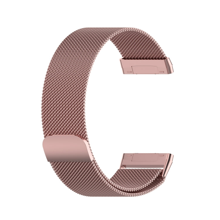 For Fitbit Versa 4 Milanese Magnetic Metal Weave Watchband, Small Size(Pink) - Watch Bands by PMC Jewellery | Online Shopping South Africa | PMC Jewellery