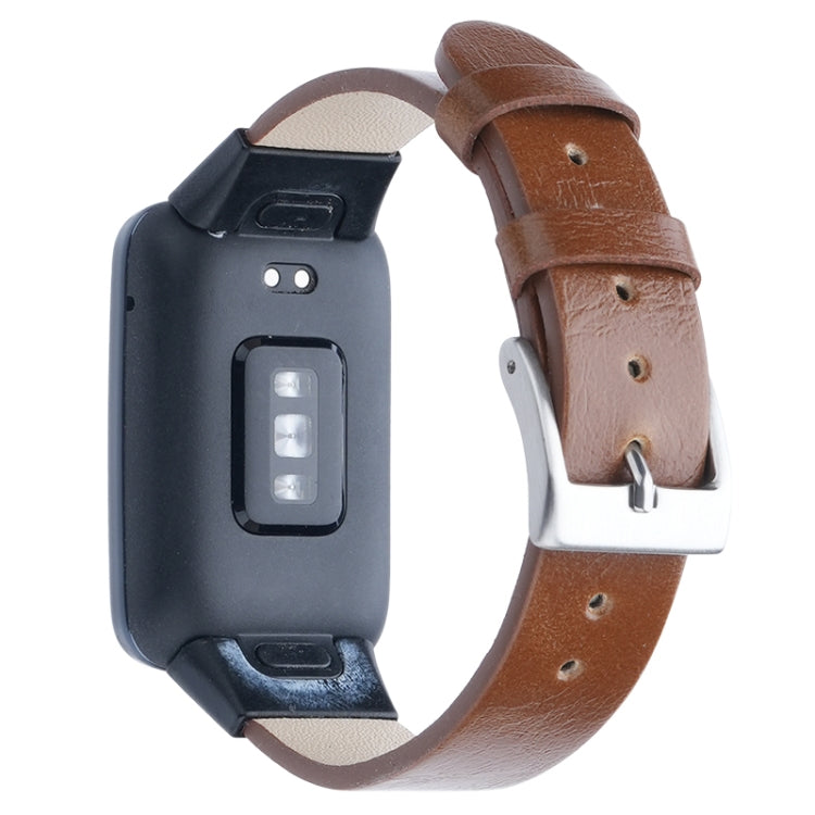 For Xiaomi Mi Band 7 Pro Leather Texture Replacement Watch Band(Brown) - Watch Bands by PMC Jewellery | Online Shopping South Africa | PMC Jewellery