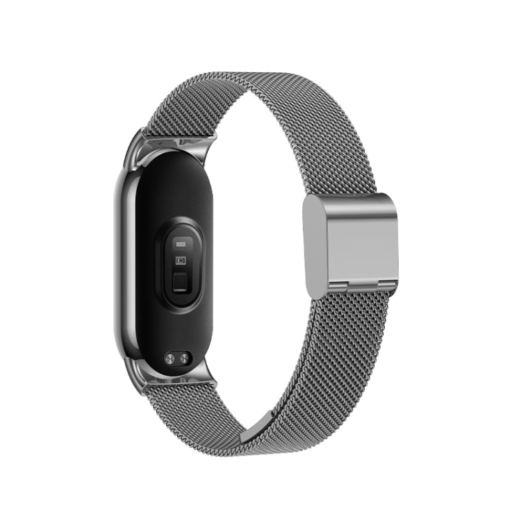 For Xiaomi Mi Band 8 Milanese Buckle Metal Watch Band(Grey) - Watch Bands by PMC Jewellery | Online Shopping South Africa | PMC Jewellery