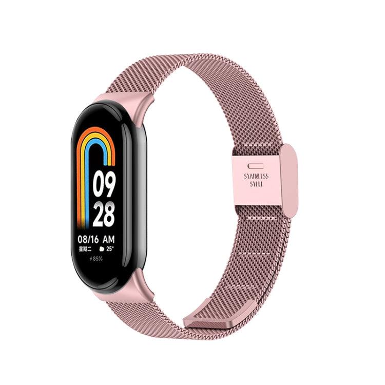 For Xiaomi Mi Band 8 Milanese Buckle Metal Watch Band(Rose Pink) -  by PMC Jewellery | Online Shopping South Africa | PMC Jewellery