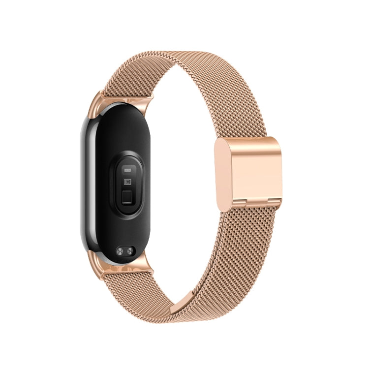 For Xiaomi Mi Band 8 Milanese Buckle Metal Watch Band(Rose Gold) -  by PMC Jewellery | Online Shopping South Africa | PMC Jewellery