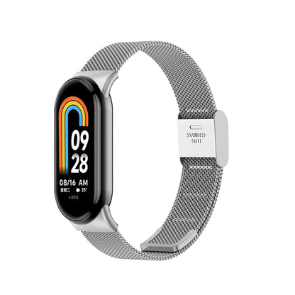 For Xiaomi Mi Band 8 Milanese Buckle Metal Watch Band(Silver) -  by PMC Jewellery | Online Shopping South Africa | PMC Jewellery