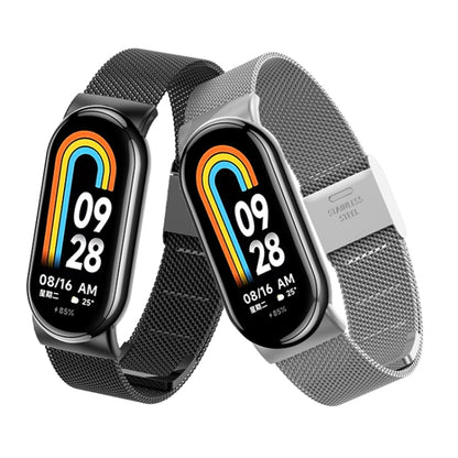 For Xiaomi Mi Band 8 Milanese Buckle Metal Watch Band(Silver) -  by PMC Jewellery | Online Shopping South Africa | PMC Jewellery