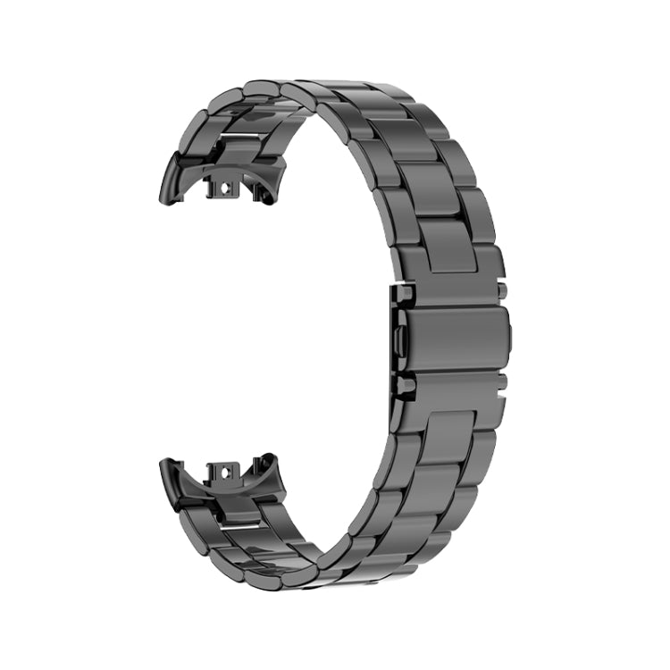 For Xiaomi Mi Band 8 Milanese Three-bead Metal Watch Band(Black) -  by PMC Jewellery | Online Shopping South Africa | PMC Jewellery