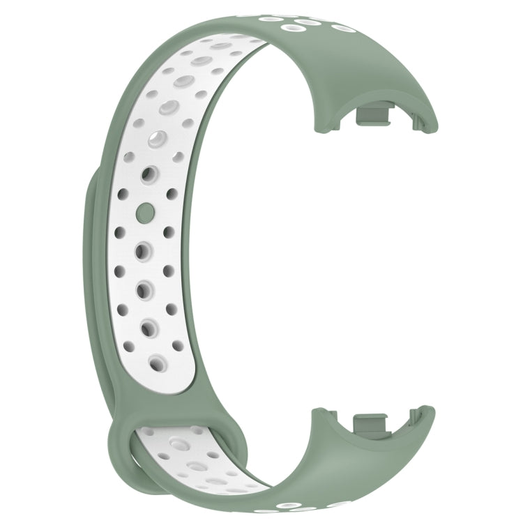 For Xiaomi Mi Band 8 Sports Two Color Silicone Watch Band(Light Green White) -  by PMC Jewellery | Online Shopping South Africa | PMC Jewellery