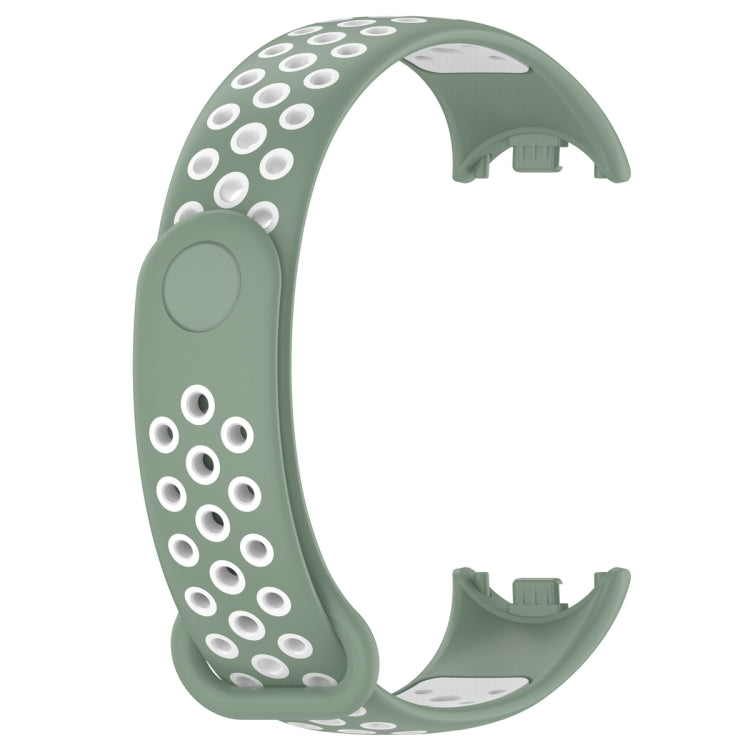 For Xiaomi Mi Band 8 Sports Two Color Silicone Watch Band(Light Green White) -  by PMC Jewellery | Online Shopping South Africa | PMC Jewellery