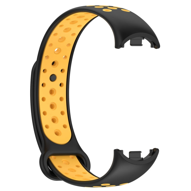 For Xiaomi Mi Band 8 Sports Two Color Silicone Watch Band(Black Yellow) -  by PMC Jewellery | Online Shopping South Africa | PMC Jewellery