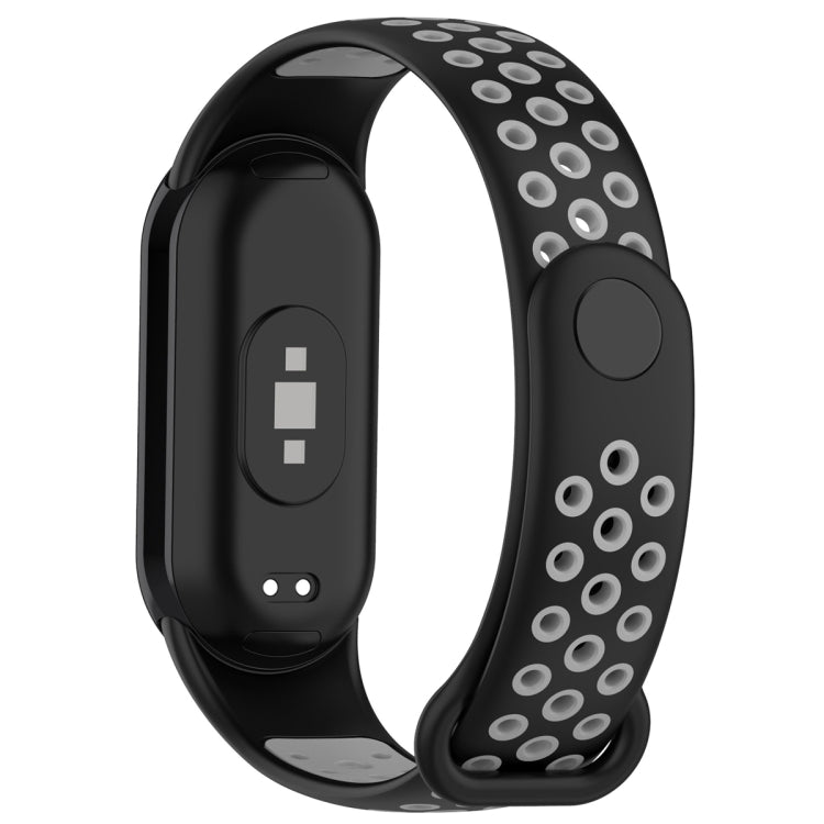 For Xiaomi Mi Band 8 Sports Two Color Silicone Watch Band(Black Grey) -  by PMC Jewellery | Online Shopping South Africa | PMC Jewellery