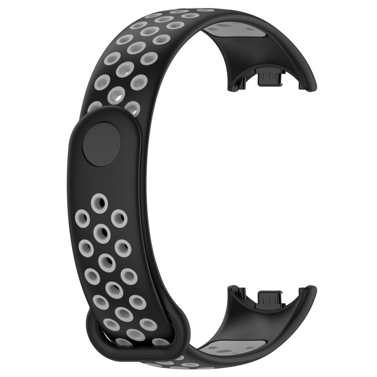 For Xiaomi Mi Band 8 Sports Two Color Silicone Watch Band(Black Grey) -  by PMC Jewellery | Online Shopping South Africa | PMC Jewellery