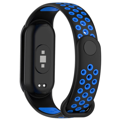 For Xiaomi Mi Band 8 Sports Two Color Silicone Watch Band(Black Blue) -  by PMC Jewellery | Online Shopping South Africa | PMC Jewellery