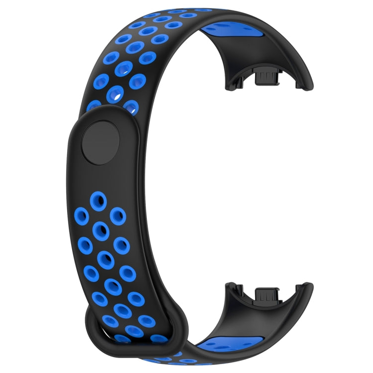 For Xiaomi Mi Band 8 Sports Two Color Silicone Watch Band(Black Blue) -  by PMC Jewellery | Online Shopping South Africa | PMC Jewellery