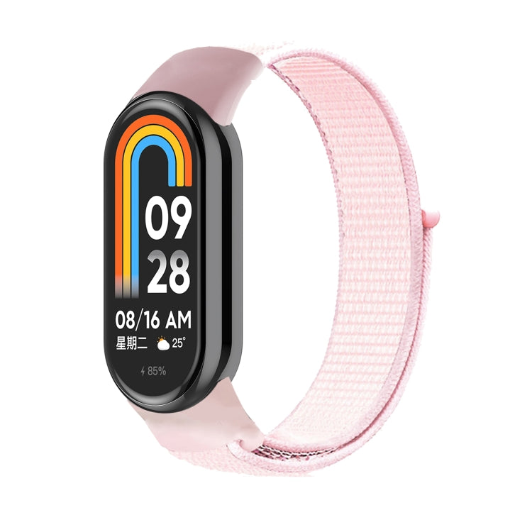 For Xiaomi Mi Band 8 Loop Nylon Replacement Watch Band(Pearl Powder) -  by PMC Jewellery | Online Shopping South Africa | PMC Jewellery