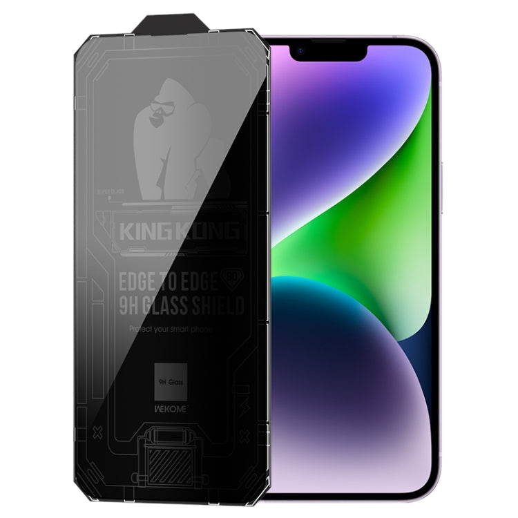 For iPhone 14 WK WTP-067 King Kong Vacha 9D Curved Privacy Tempered Glass Film(Black) - iPhone 14 Tempered Glass by WK | Online Shopping South Africa | PMC Jewellery