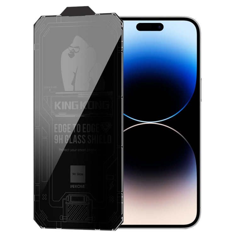 For iPhone 14 Pro Max WK WTP-067 King Kong Vacha 9D Curved Privacy Tempered Glass Film(Black) - iPhone 14 Pro Max Tempered Glass by WK | Online Shopping South Africa | PMC Jewellery