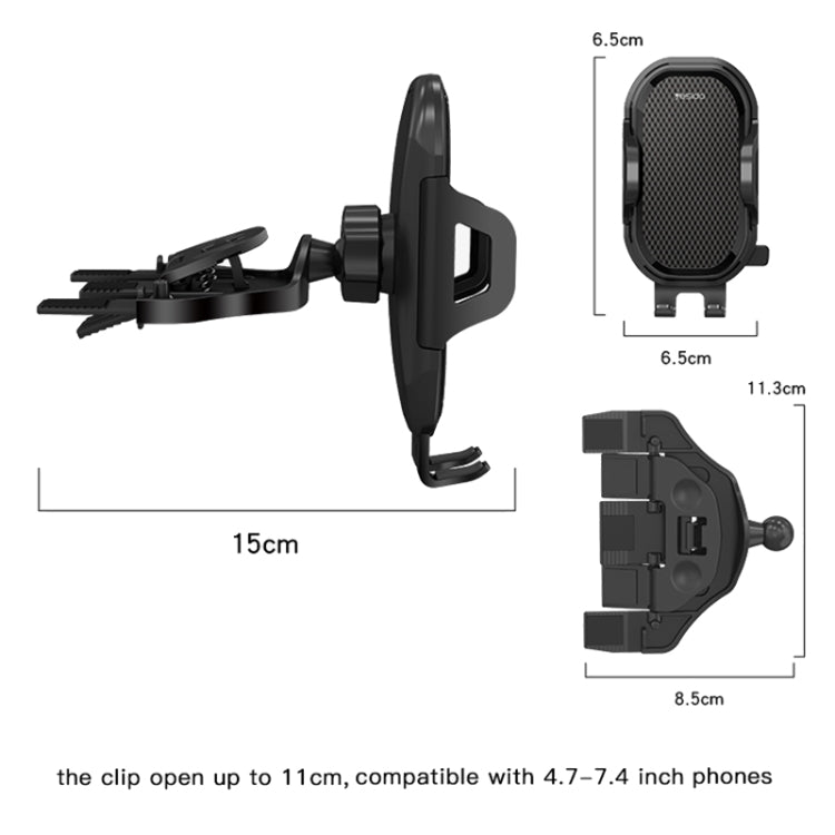 Yesido C84 360 Degree Rotating CD Port Car Phone Holder(Black) - Car Holders by Yesido | Online Shopping South Africa | PMC Jewellery