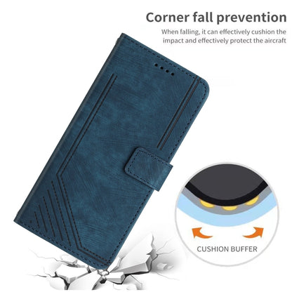 For OnePlus Nord CE 3/Nord CE 3 Lite/Nord N30 Skin Feel Stripe Pattern Leather Phone Case with Lanyard(Blue) - OnePlus Cases by PMC Jewellery | Online Shopping South Africa | PMC Jewellery