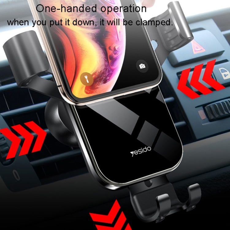 Yesido C87 Car Air Outlet Mirror Gravity Phone Mount Holder(Black) - Car Holders by Yesido | Online Shopping South Africa | PMC Jewellery