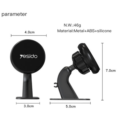 Yesido C91 Car Center Console Paste Magsafe Magnetic Phone Tablet Holder(Black) - Car Holders by Yesido | Online Shopping South Africa | PMC Jewellery