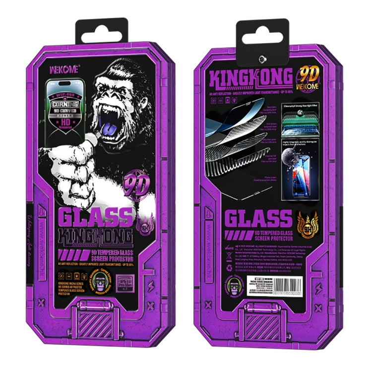 For iPhone 14 WK WTP-068 King Kong Vacha Corning 9D Curved HD Tempered Glass Film(Black) - iPhone 14 Tempered Glass by WK | Online Shopping South Africa | PMC Jewellery