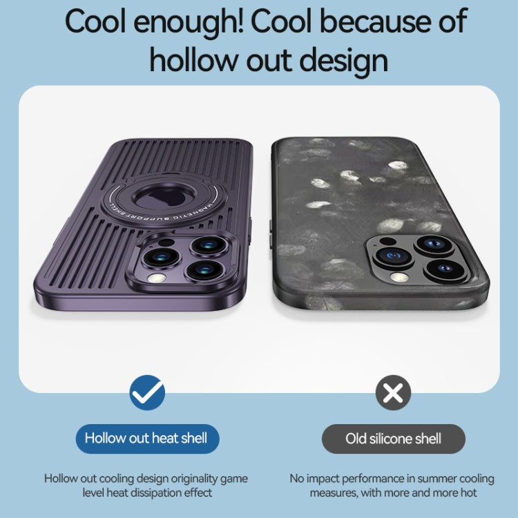 For iPhone 13 Cooling MagSafe Magnetic Ring Holder Phone Case(Blue) - iPhone 13 Cases by PMC Jewellery | Online Shopping South Africa | PMC Jewellery