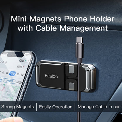 Yesido C113 Zinc Alloy Car Magsafe Magnetic Phone Holder with Cable Clip Function(Black) - Car Holders by Yesido | Online Shopping South Africa | PMC Jewellery