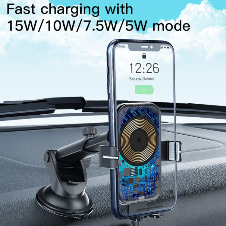 Yesido C118 15W Car Wireless Fast Charger Smart Induction Suction Cup Phone Holder(Black) - Wireless Charger Holders by Yesido | Online Shopping South Africa | PMC Jewellery