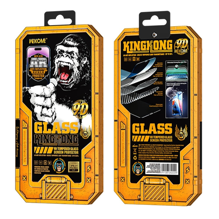 For iPhone 14 Pro WK WTP-070 King Kong Vacha 9D Curved AR Frosted Tempered Glass Film(Black) - iPhone 14 Pro Tempered Glass by WK | Online Shopping South Africa | PMC Jewellery