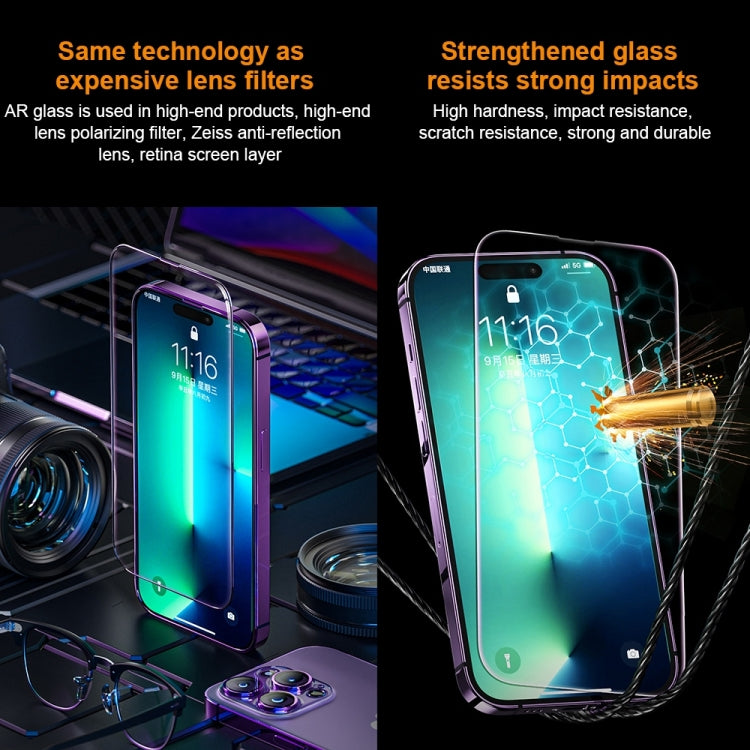 For iPhone 14 Pro WK WTP-070 King Kong Vacha 9D Curved AR Frosted Tempered Glass Film(Black) - iPhone 14 Pro Tempered Glass by WK | Online Shopping South Africa | PMC Jewellery