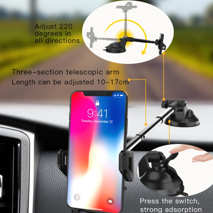 Yesido C40 Car Foldable 360 Degree Rotation Automatic Clip Phone Holder(Black) - Car Holders by Yesido | Online Shopping South Africa | PMC Jewellery