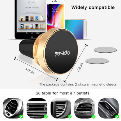 Yesido C57 Car Air Vent Magnetic Phone Holder(Gold) - Car Holders by Yesido | Online Shopping South Africa | PMC Jewellery