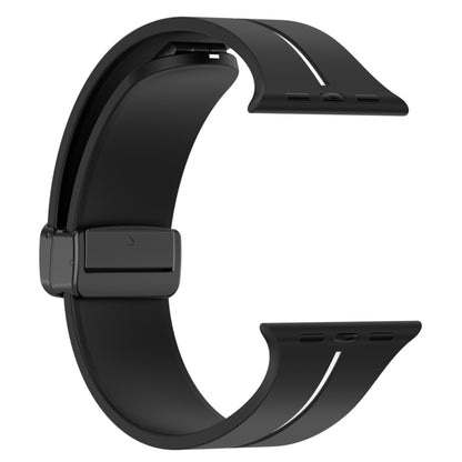 Two Color Folding Buckle Silicone Watch Band For Apple Watch Ultra 49mm(Black+White) - Watch Bands by PMC Jewellery | Online Shopping South Africa | PMC Jewellery