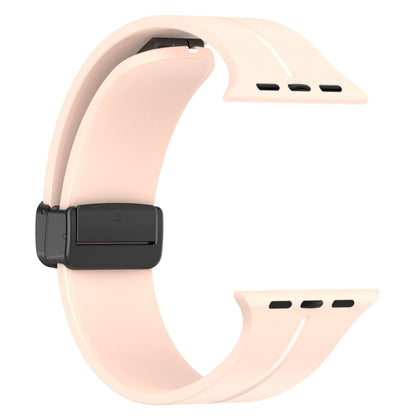 Two Color Folding Buckle Silicone Watch Band For Apple Watch 8 45mm(Pink+White) -  by PMC Jewellery | Online Shopping South Africa | PMC Jewellery