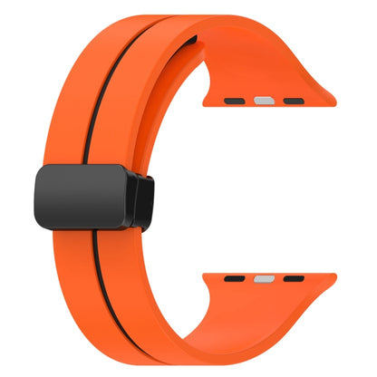 Two Color Folding Buckle Silicone Watch Band For Apple Watch 2 38mm(Orange+Black) -  by PMC Jewellery | Online Shopping South Africa | PMC Jewellery