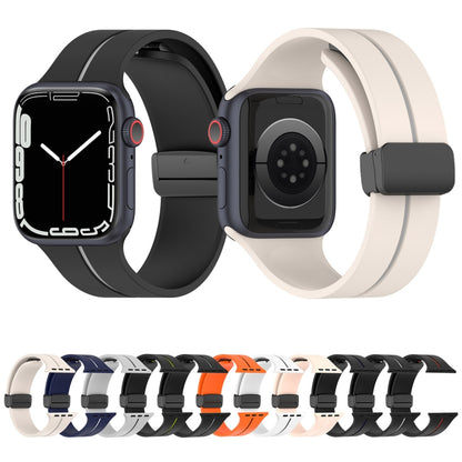 Two Color Folding Buckle Silicone Watch Band For Apple Watch 38mm(Light Grey+Black) -  by PMC Jewellery | Online Shopping South Africa | PMC Jewellery