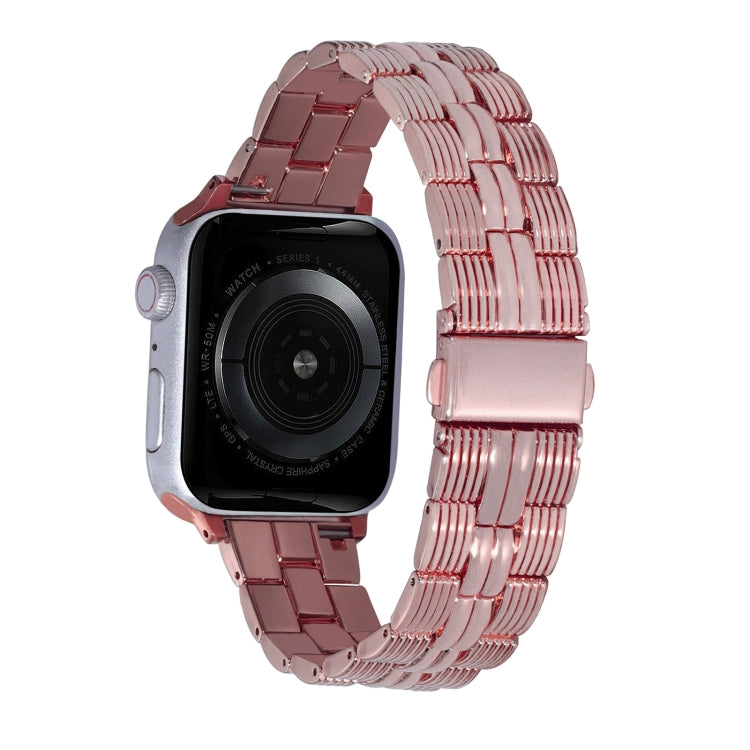 3-Beads Stripe Metal Watch Band For Apple Watch Ultra 49mm(Rose Pink) -  by PMC Jewellery | Online Shopping South Africa | PMC Jewellery