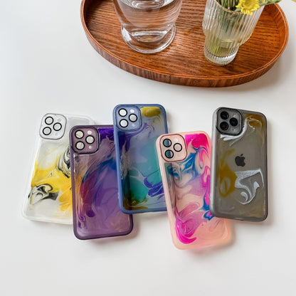 For iPhone 11 Pro Oil Painting Electroplating TPU Phone Case(Purple) - iPhone 11 Pro Cases by PMC Jewellery | Online Shopping South Africa | PMC Jewellery