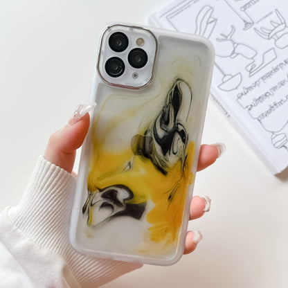 For iPhone 11 Pro Oil Painting Electroplating TPU Phone Case(White) - iPhone 11 Pro Cases by PMC Jewellery | Online Shopping South Africa | PMC Jewellery