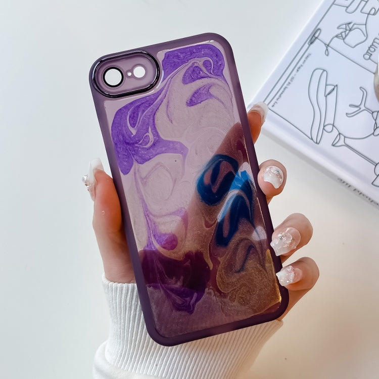 For iPhone SE 2022/2020 / 8 / 7 Oil Painting Electroplating TPU Phone Case(Purple) - iPhone SE 2022 / 2020 / 8 / 7 Cases by PMC Jewellery | Online Shopping South Africa | PMC Jewellery