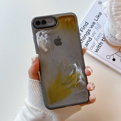 For iPhone 8 Plus / 7 Plus Oil Painting Electroplating TPU Phone Case(Grey) - More iPhone Cases by PMC Jewellery | Online Shopping South Africa | PMC Jewellery