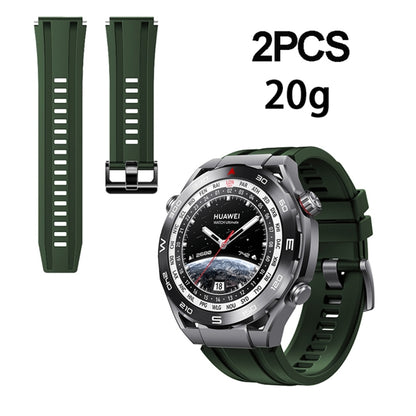 2pcs Regular Style For Huawei Watch Ultimate Silicone Replacement Watch Band(Green) -  by PMC Jewellery | Online Shopping South Africa | PMC Jewellery