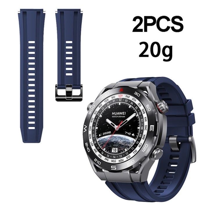 2pcs Regular Style For Huawei Watch Ultimate Silicone Replacement Watch Band(Midnight Blue) -  by PMC Jewellery | Online Shopping South Africa | PMC Jewellery